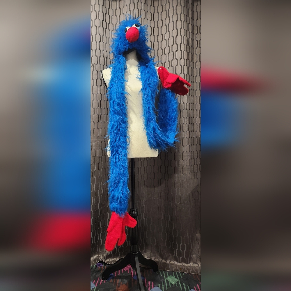 Vintage Rasta Imposta Vibrant Blue and Red Grover Hat With Hands